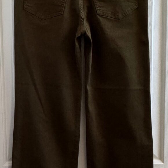 NWOT SNEAK PEEK WOMANS JEANS MIDRISE STRAIGHT LEG OLIVEGREEN FRAYED HEM SZ 7/W28 - Picture 8 of 9